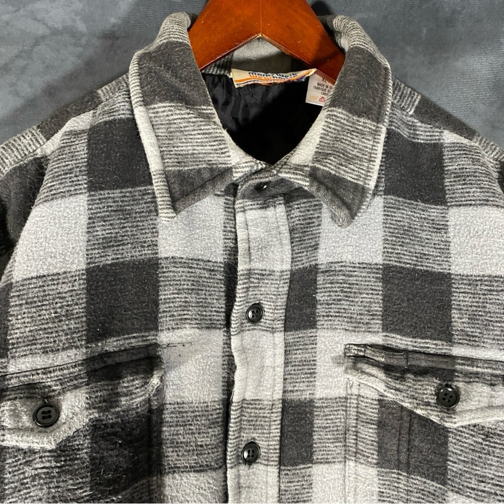 Vintage Marks Work Wearhouse Grey Plaid Jacket Men’s Size XL Quilted Lining